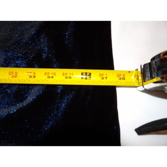 Calvin Klein Dress Womens 10 Navy Blue Velvet Twist Knot V Neck Sleeveless Knee - Picture 6 of 10